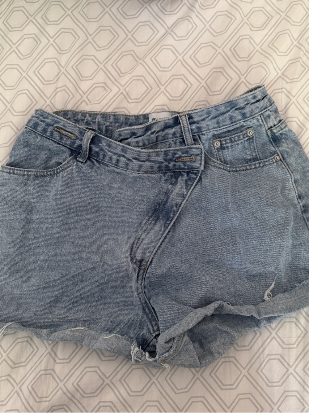 Princess Polly Light Wash High-Rise Denim Shorts